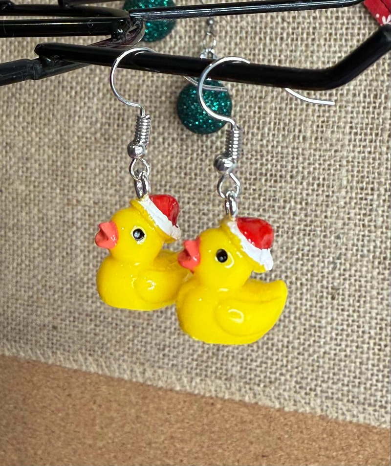 Christmas duck earrings $6